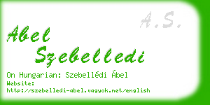 abel szebelledi business card